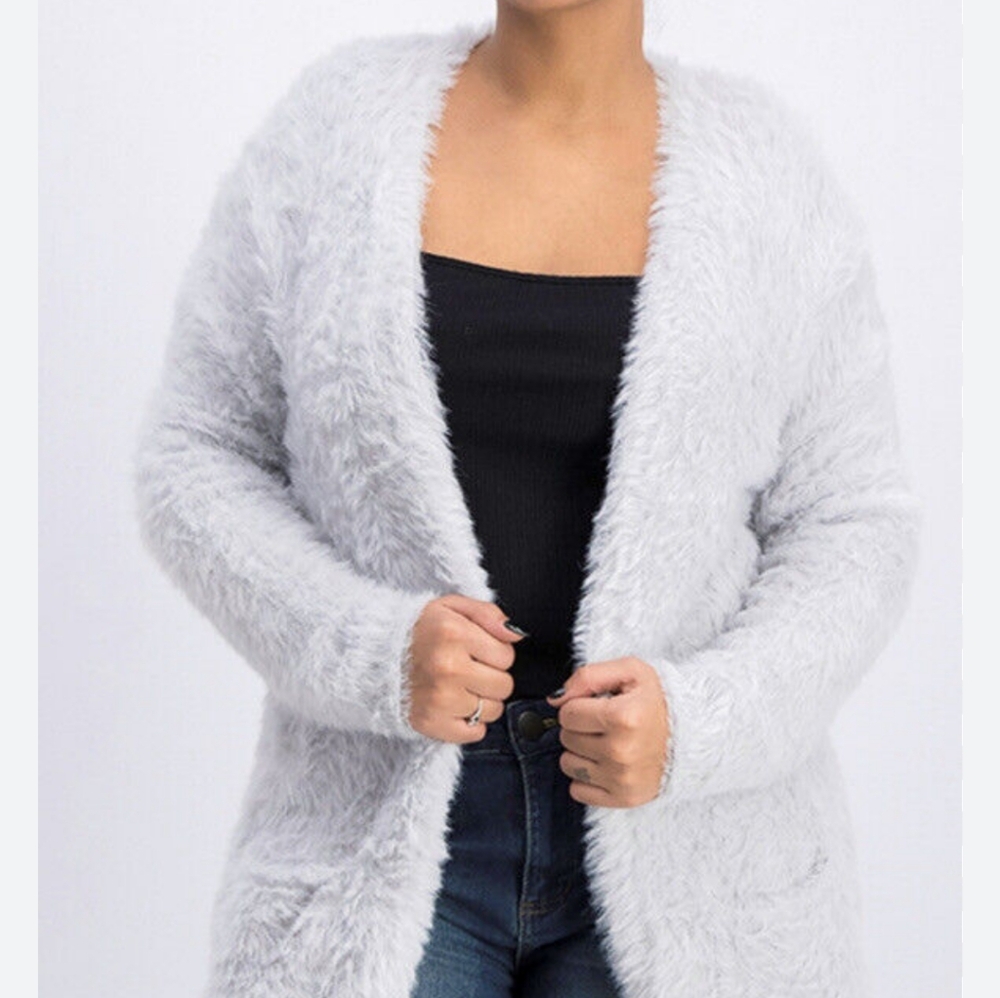 Free People Faux Fur Cardigan Sweater Size  S/P